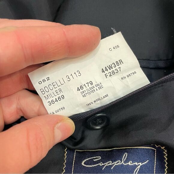 Ermenegildo Zegna Navy Blue Striped Wool Suit Blazer 48R - Picture 6 of 9